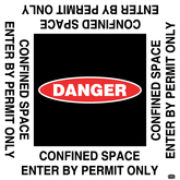 Antislip Floor Graphic - Danger Confined Space Entry by Permit Only